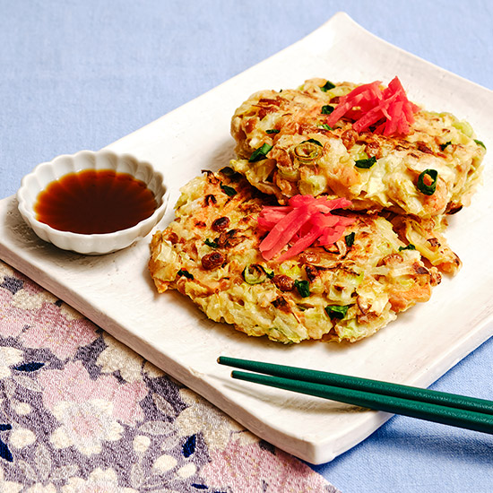 春の野菜と納豆のお焼き